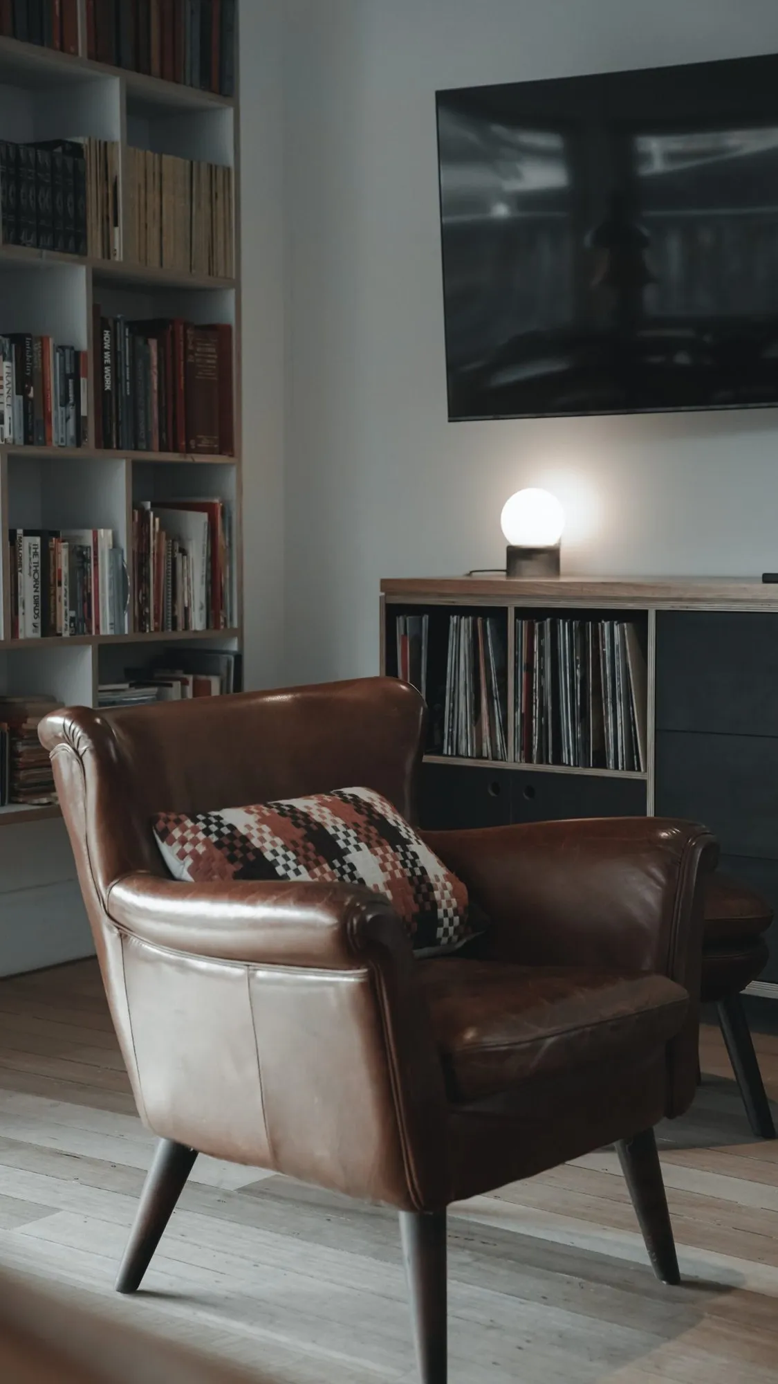 Warm living room in a completed home renovation